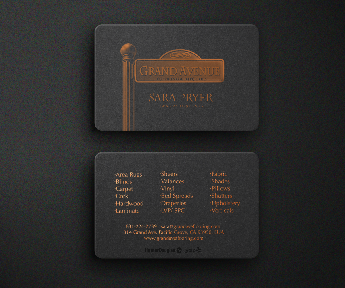Business Card Design by Andrés Sebastián for Grand Avenue Flooring & Interiors | Design #28689503