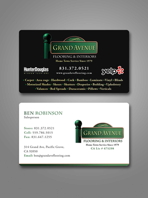 Business Card Design by Creative Moon Design for Grand Avenue Flooring & Interiors | Design: #28655784
