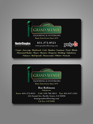 Business Card Design by Creative Moon Design for Grand Avenue Flooring & Interiors | Design: #28655785