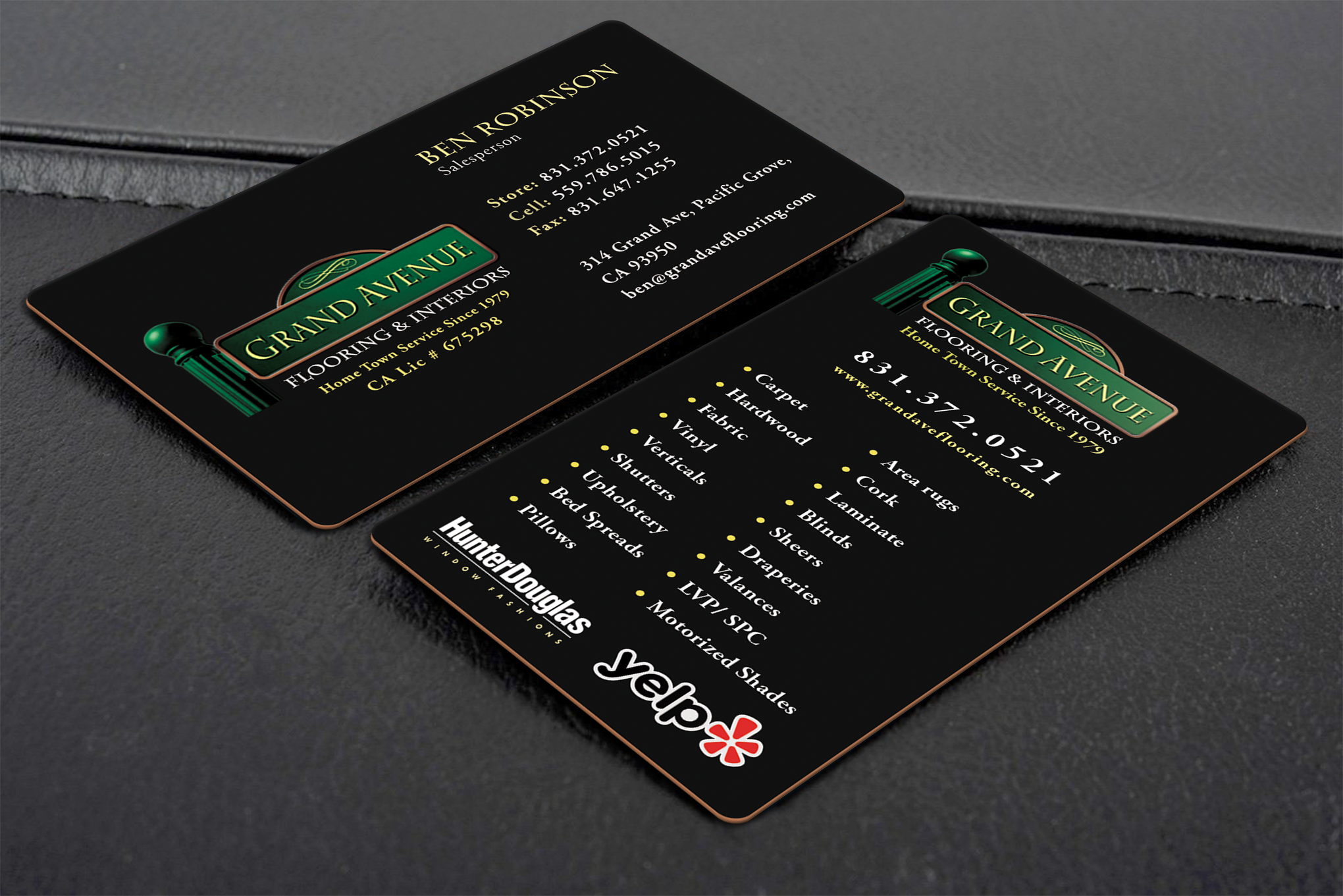 Business Card Design by Creative Moon Design for Grand Avenue Flooring & Interiors | Design #28662771