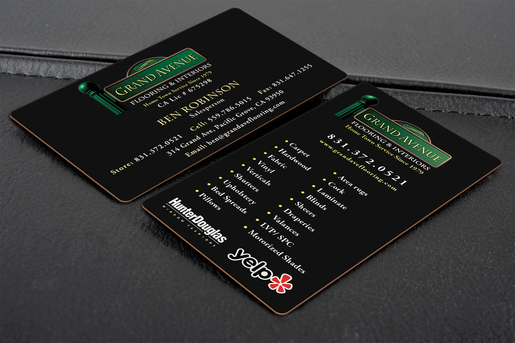 Business Card Design by Creative Moon Design for Grand Avenue Flooring & Interiors | Design #28662773