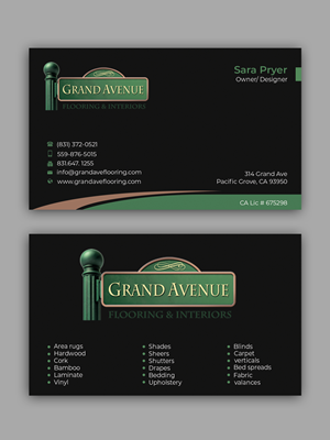 Visitenkarten-Design von Graphixpointt für Grand Avenue Flooring & Interiors | Design #28653770