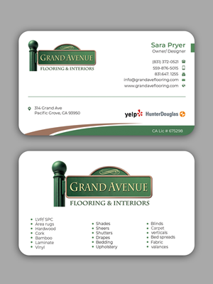 Business Card Design by Graphixpointt for Grand Avenue Flooring & Interiors | Design: #28659116