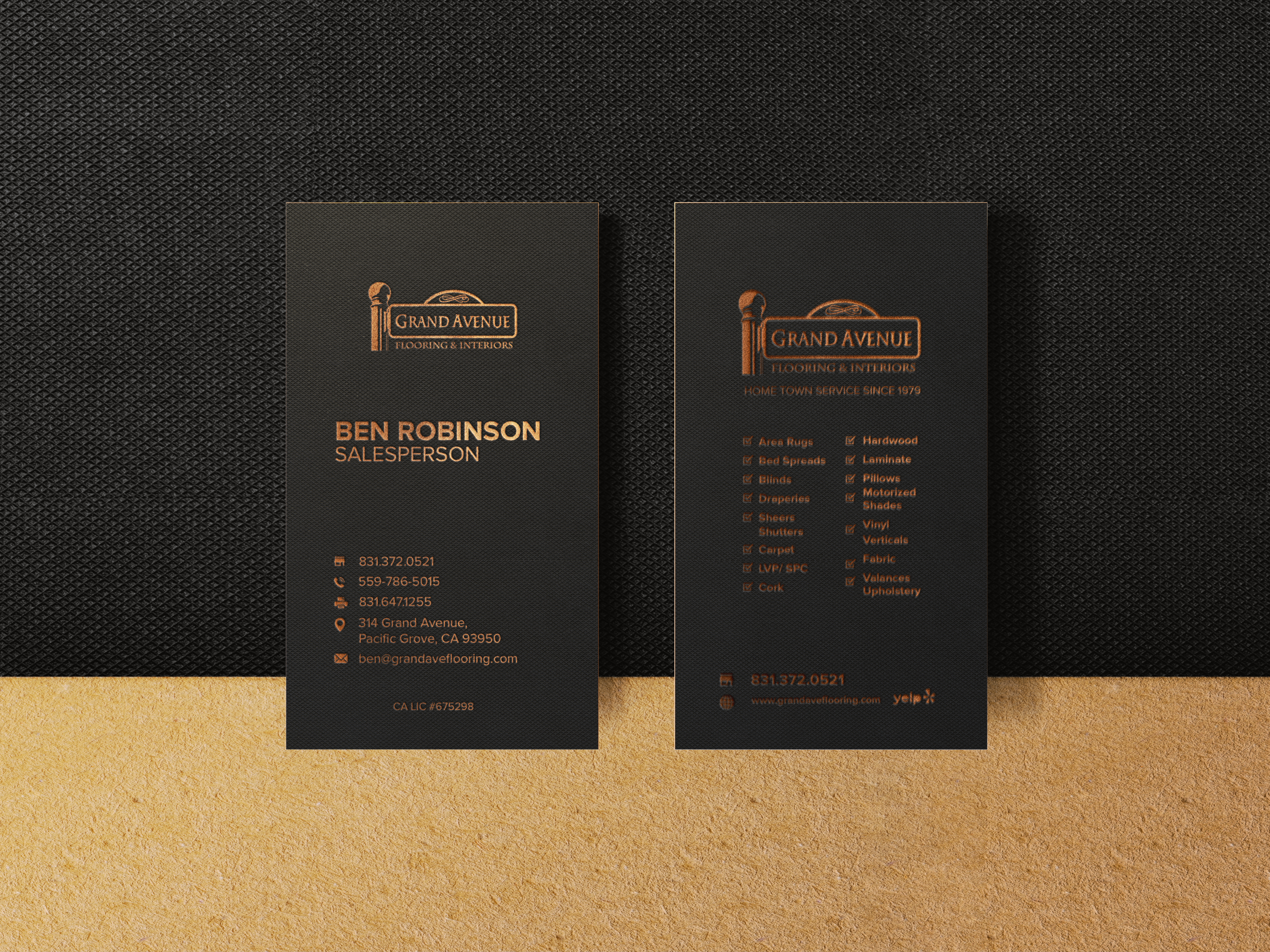 Design de Carte de Visite par debdesign pour Grand Avenue Flooring & Interiors | Design #28664599