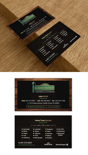 Business Card Design by debdesign for Grand Avenue Flooring & Interiors | Design: #28664699