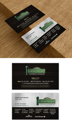 Business Card Design by debdesign for Grand Avenue Flooring & Interiors | Design: #28664700