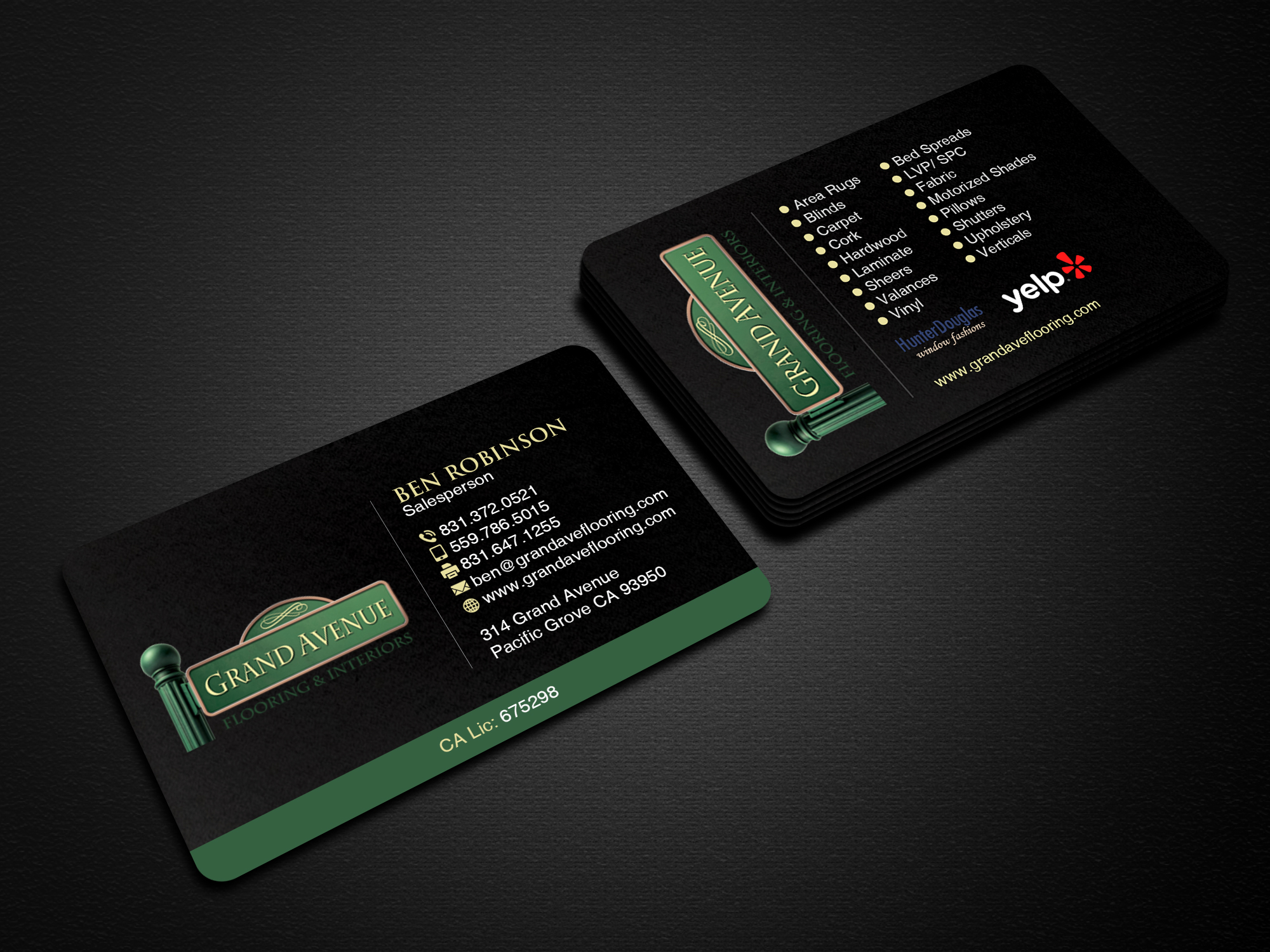 Business Card Design by Creations Box 2015 for Grand Avenue Flooring & Interiors | Design #28655524