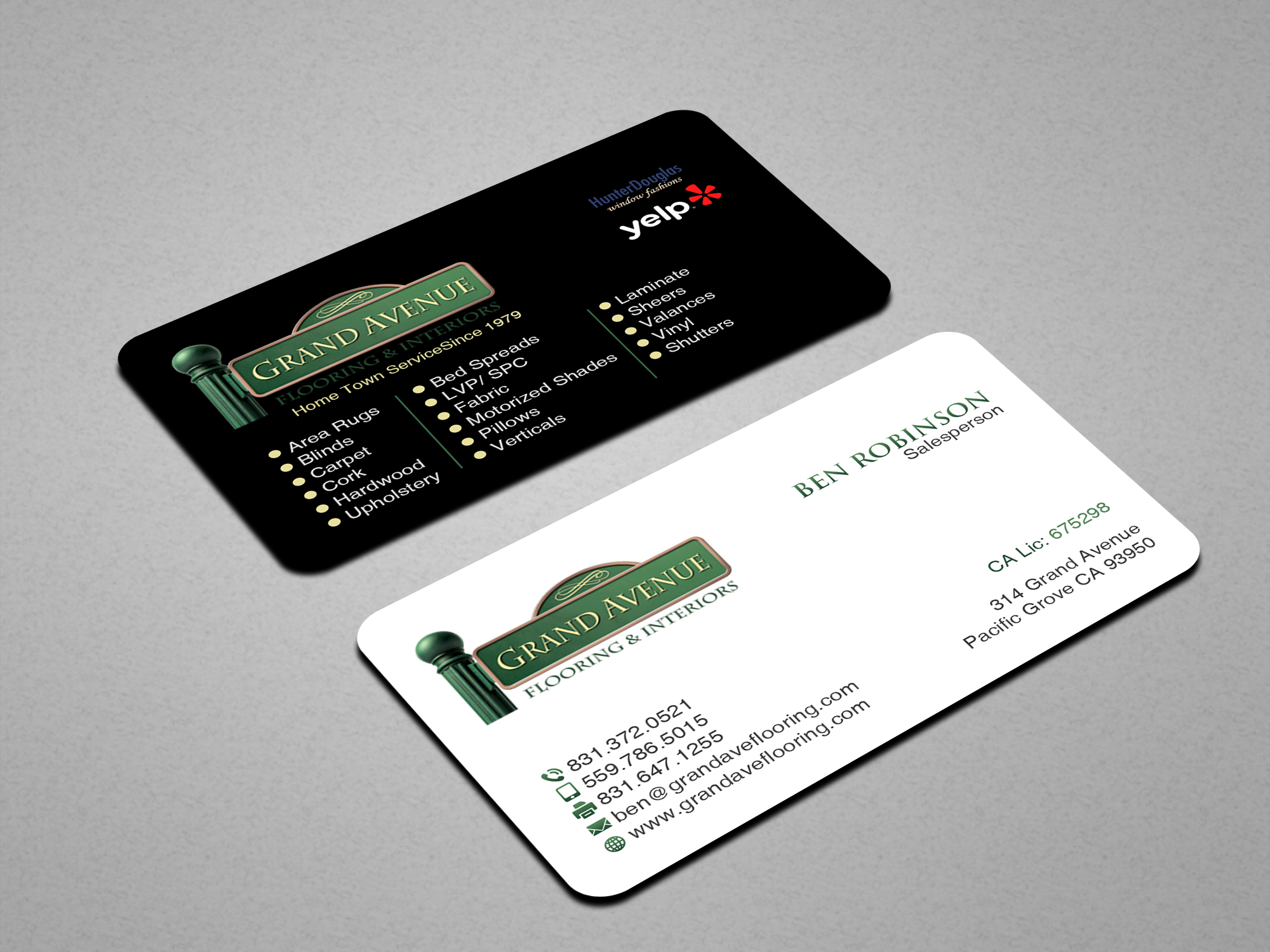 Business Card Design by Creations Box 2015 for Grand Avenue Flooring & Interiors | Design #28657174