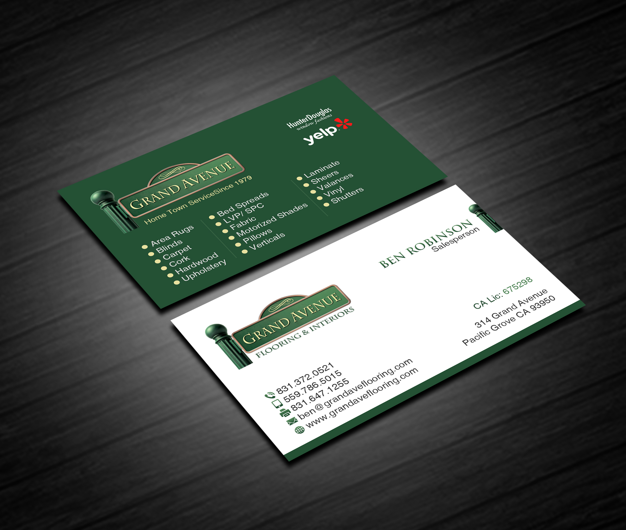 Business Card Design by Creations Box 2015 for Grand Avenue Flooring & Interiors | Design #28657175