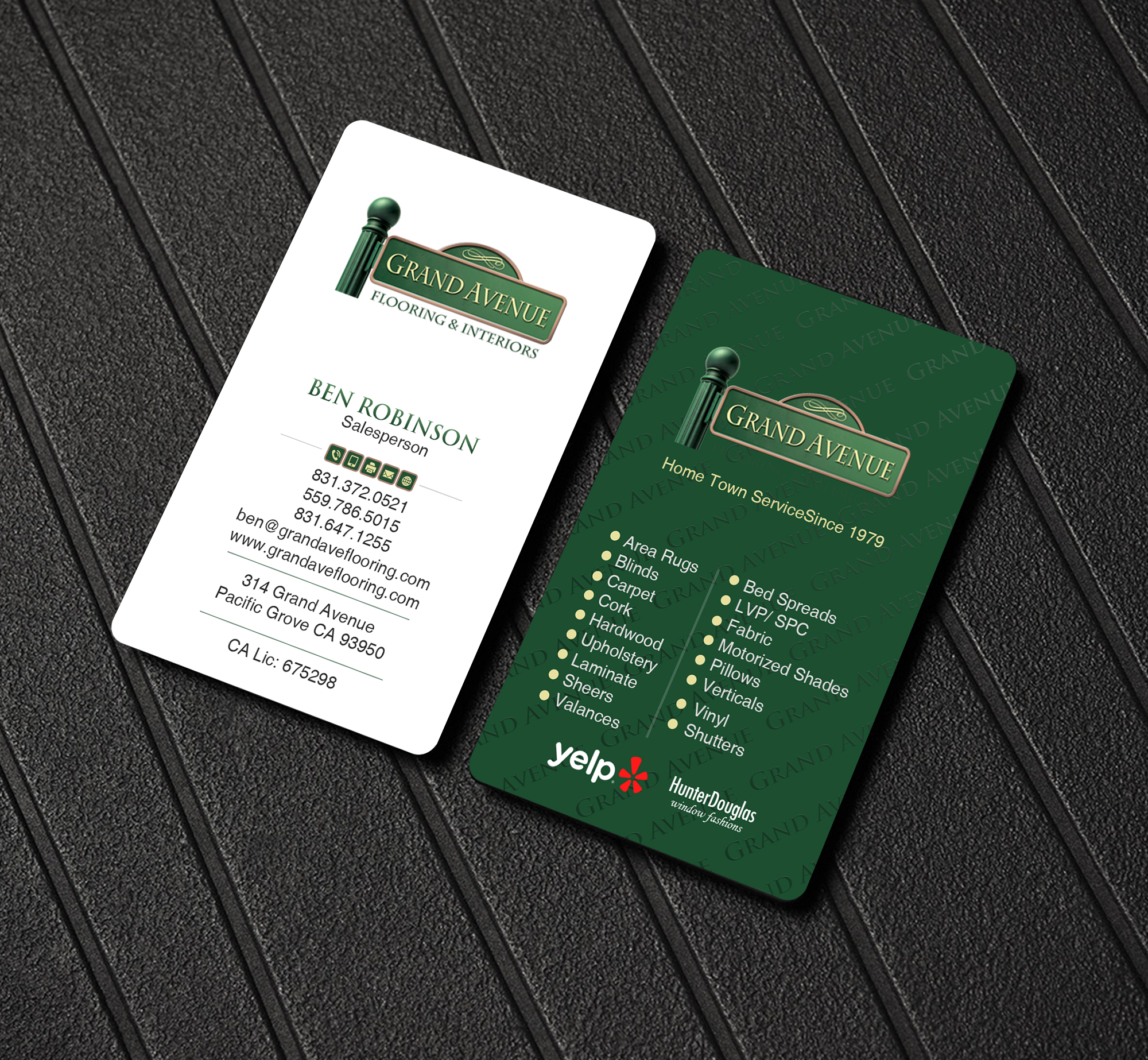 Business Card Design by Creations Box 2015 for Grand Avenue Flooring & Interiors | Design #28657178