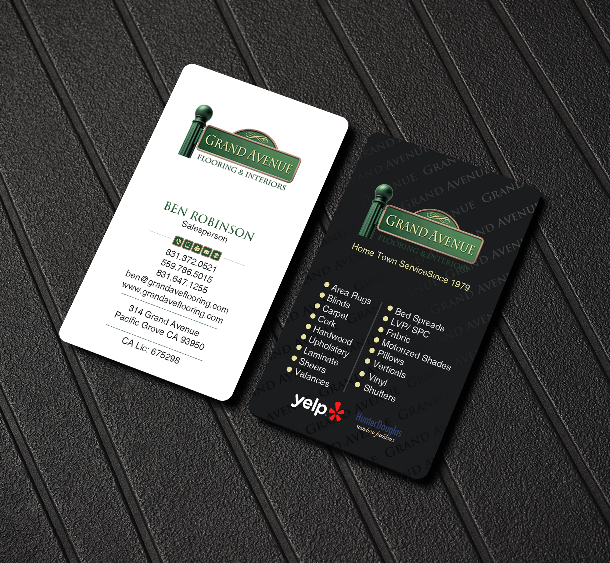 Business Card Design by Creations Box 2015 for Grand Avenue Flooring & Interiors | Design #28657180