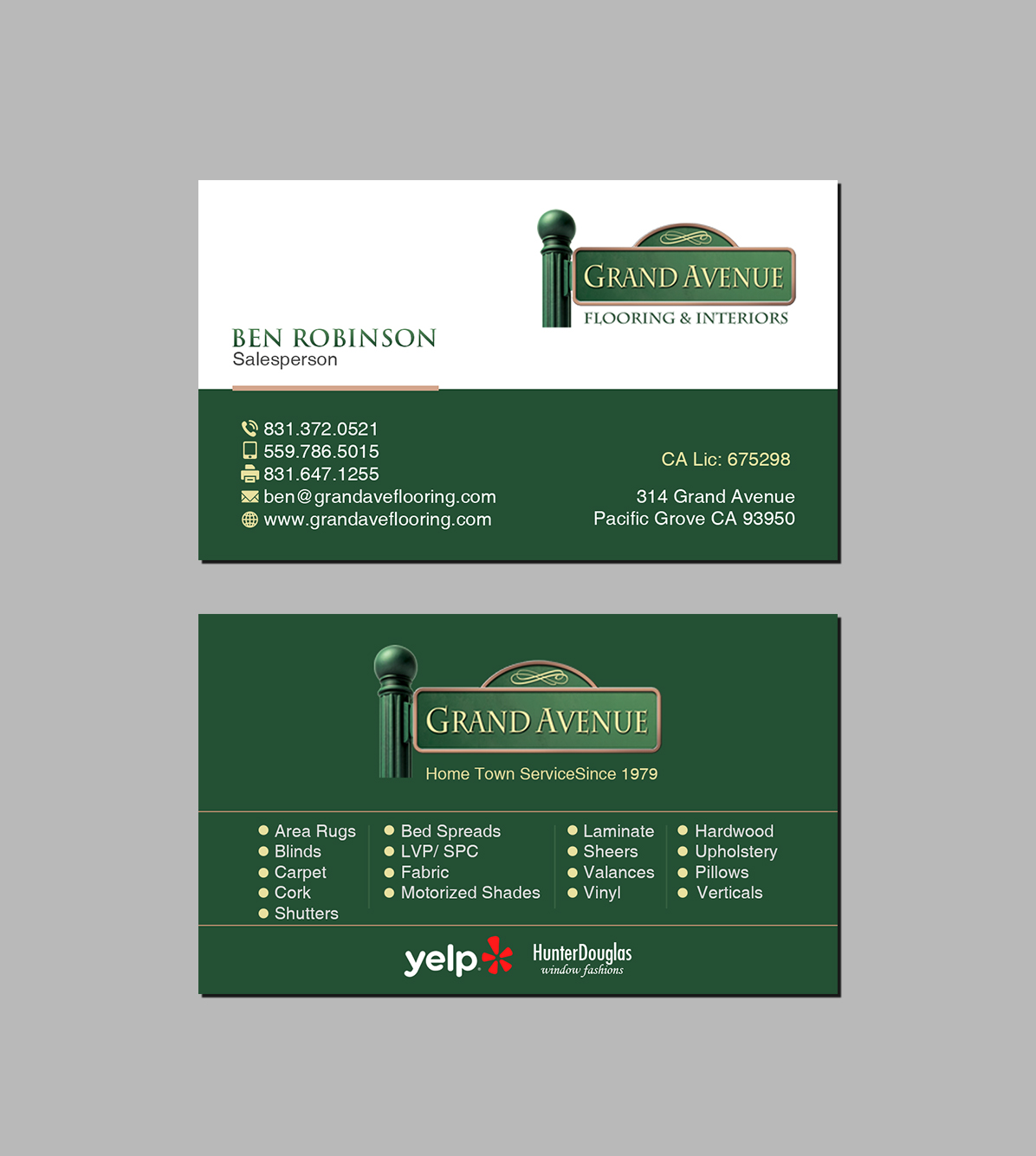 Business Card Design by Creations Box 2015 for Grand Avenue Flooring & Interiors | Design #28657194