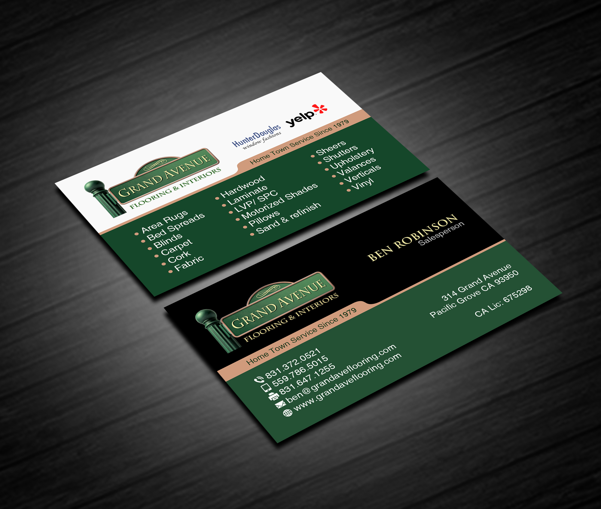 Business Card Design by Creations Box 2015 for Grand Avenue Flooring & Interiors | Design #28660307