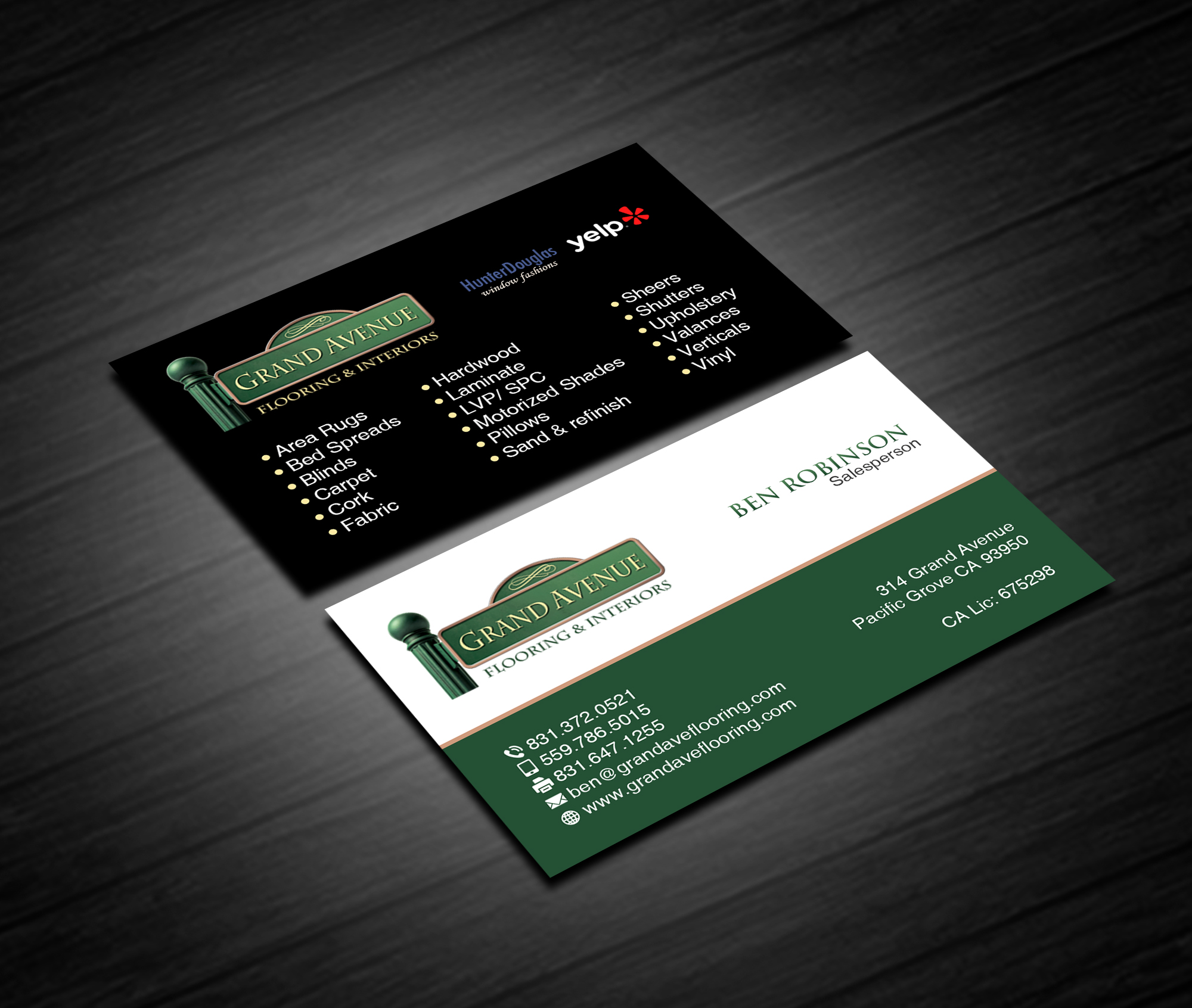Business Card Design by Creations Box 2015 for Grand Avenue Flooring & Interiors | Design #28660314