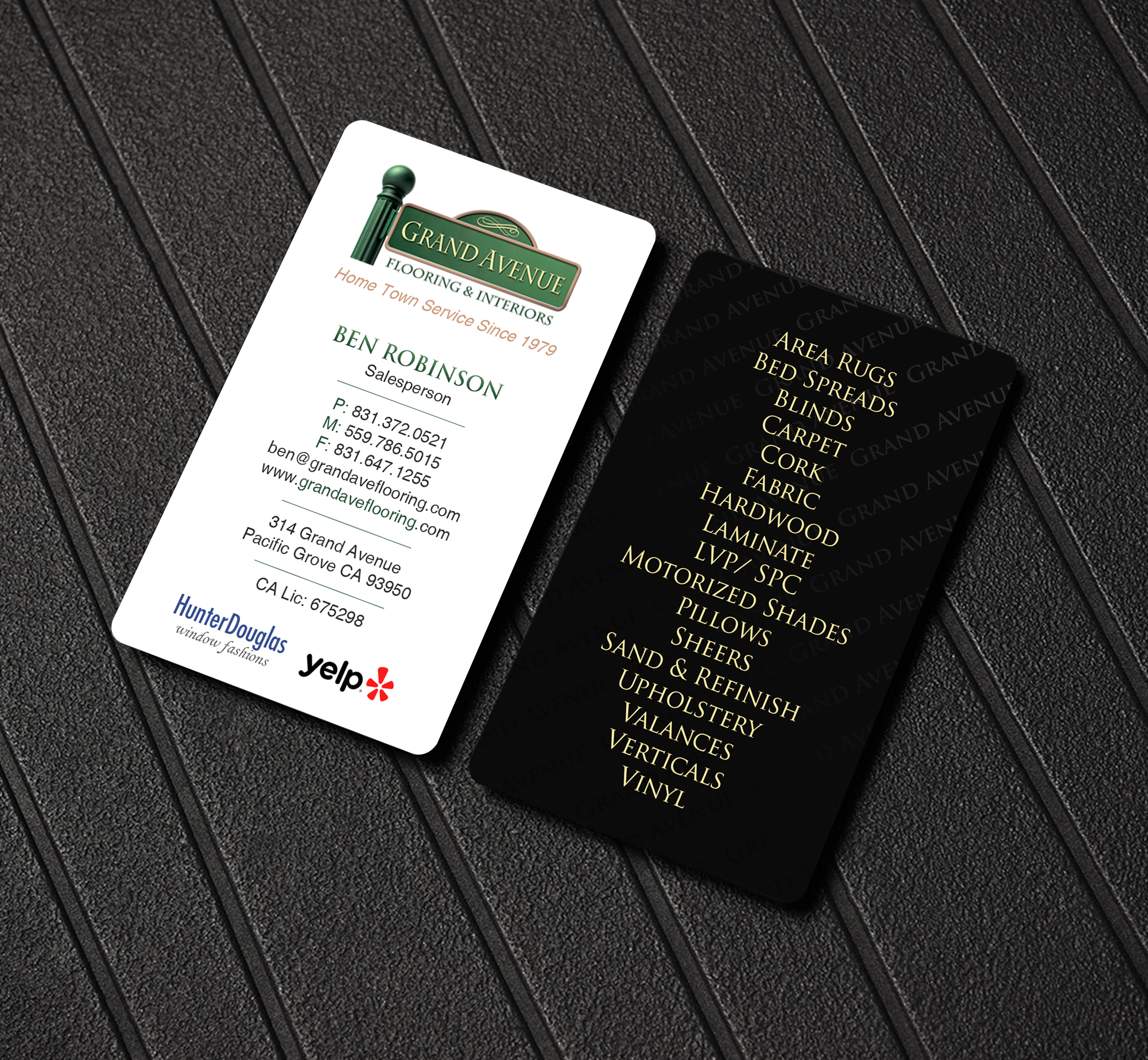 Business Card Design by Creations Box 2015 for Grand Avenue Flooring & Interiors | Design #28663885