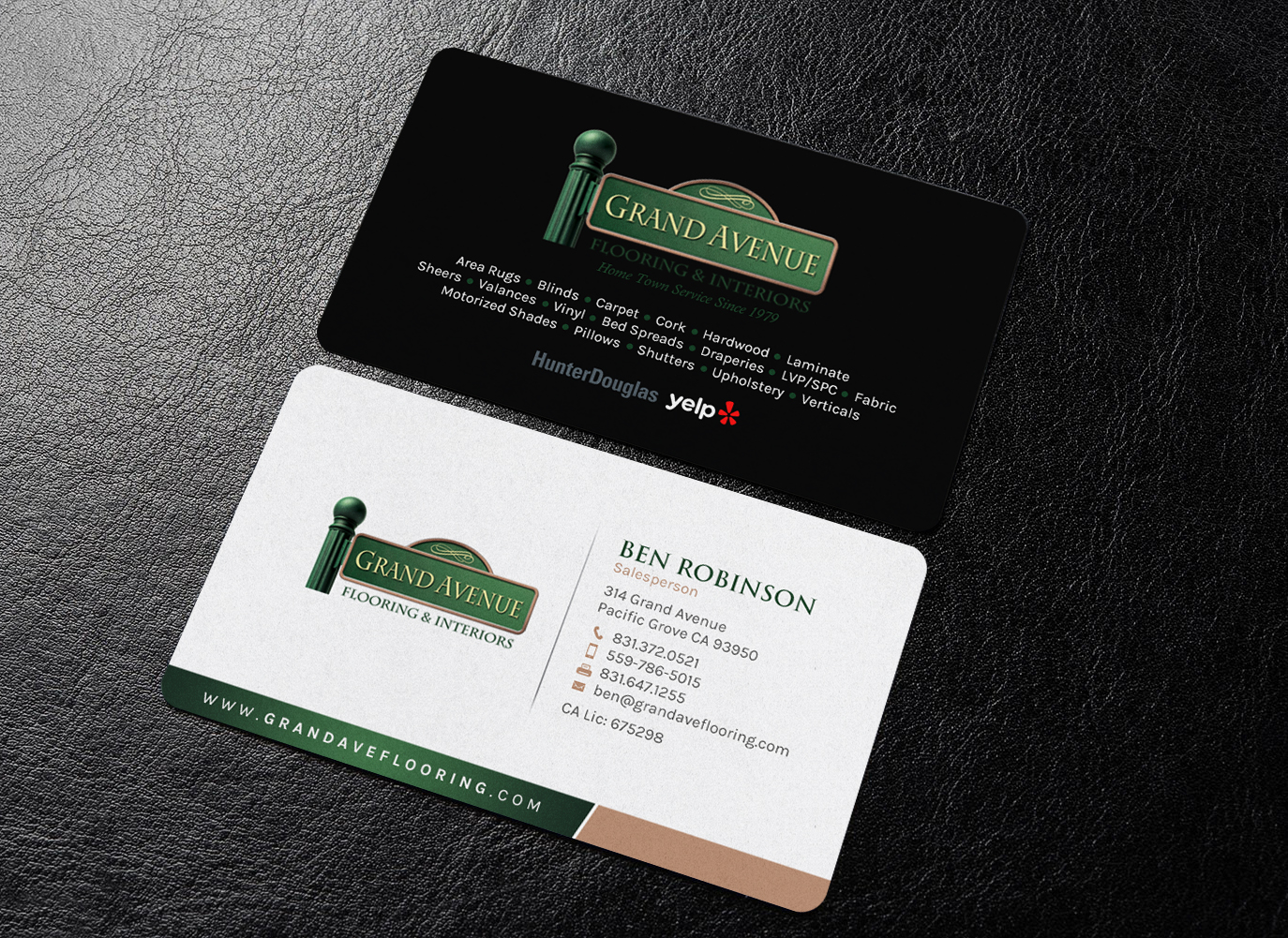 Business Card Design by chandrayaan.creative for Grand Avenue Flooring & Interiors | Design #28655656