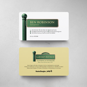 Business Card Design by chandrayaan.creative for Grand Avenue Flooring & Interiors | Design: #28655665