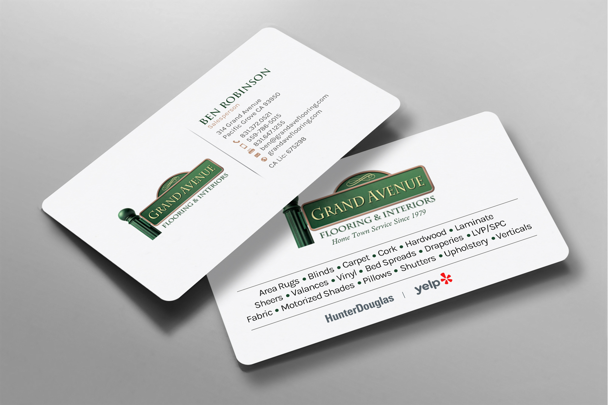 Visitenkarten-Design von chandrayaan.creative für Grand Avenue Flooring & Interiors | Design #28659933