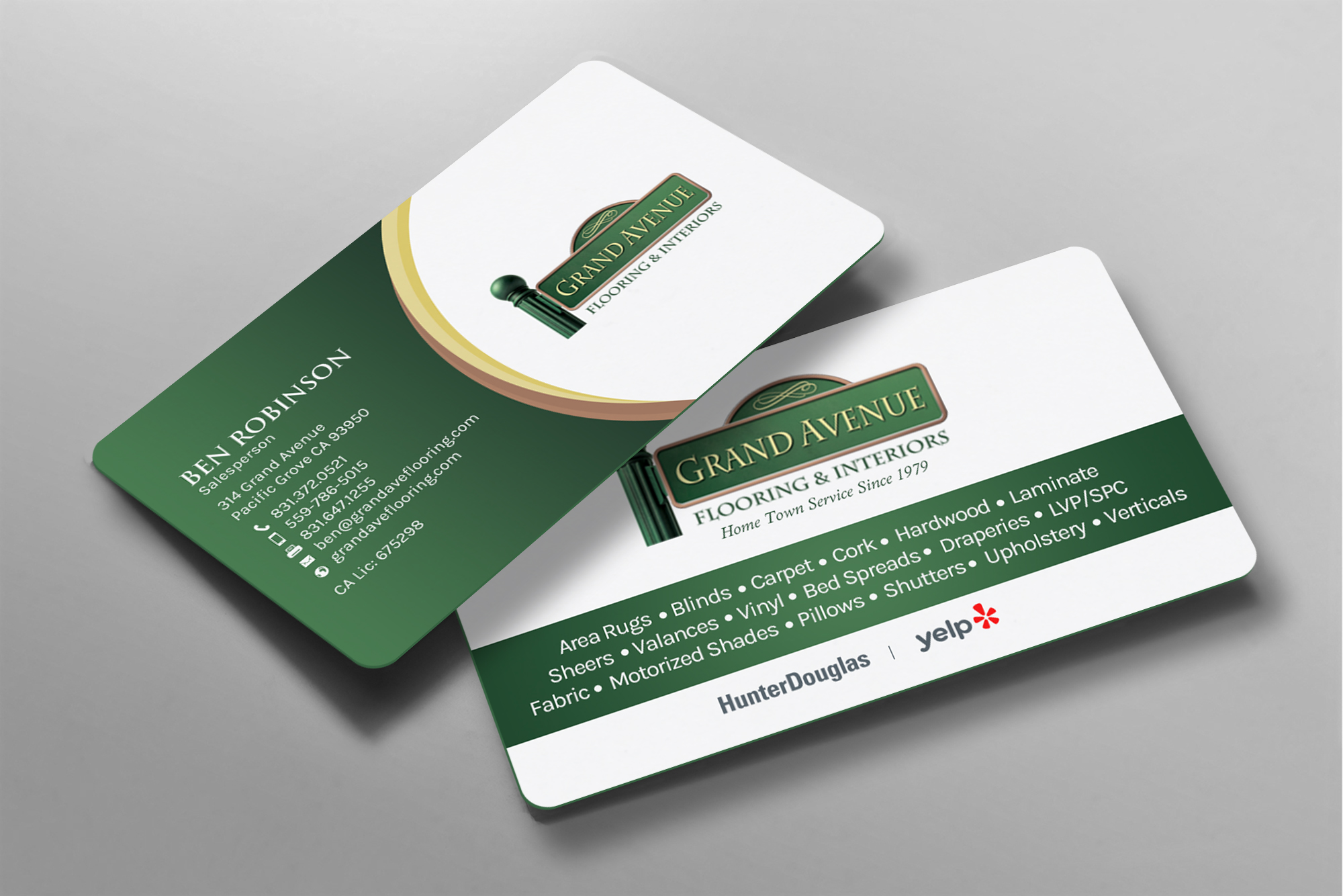 Business Card Design by chandrayaan.creative for Grand Avenue Flooring & Interiors | Design #28659947