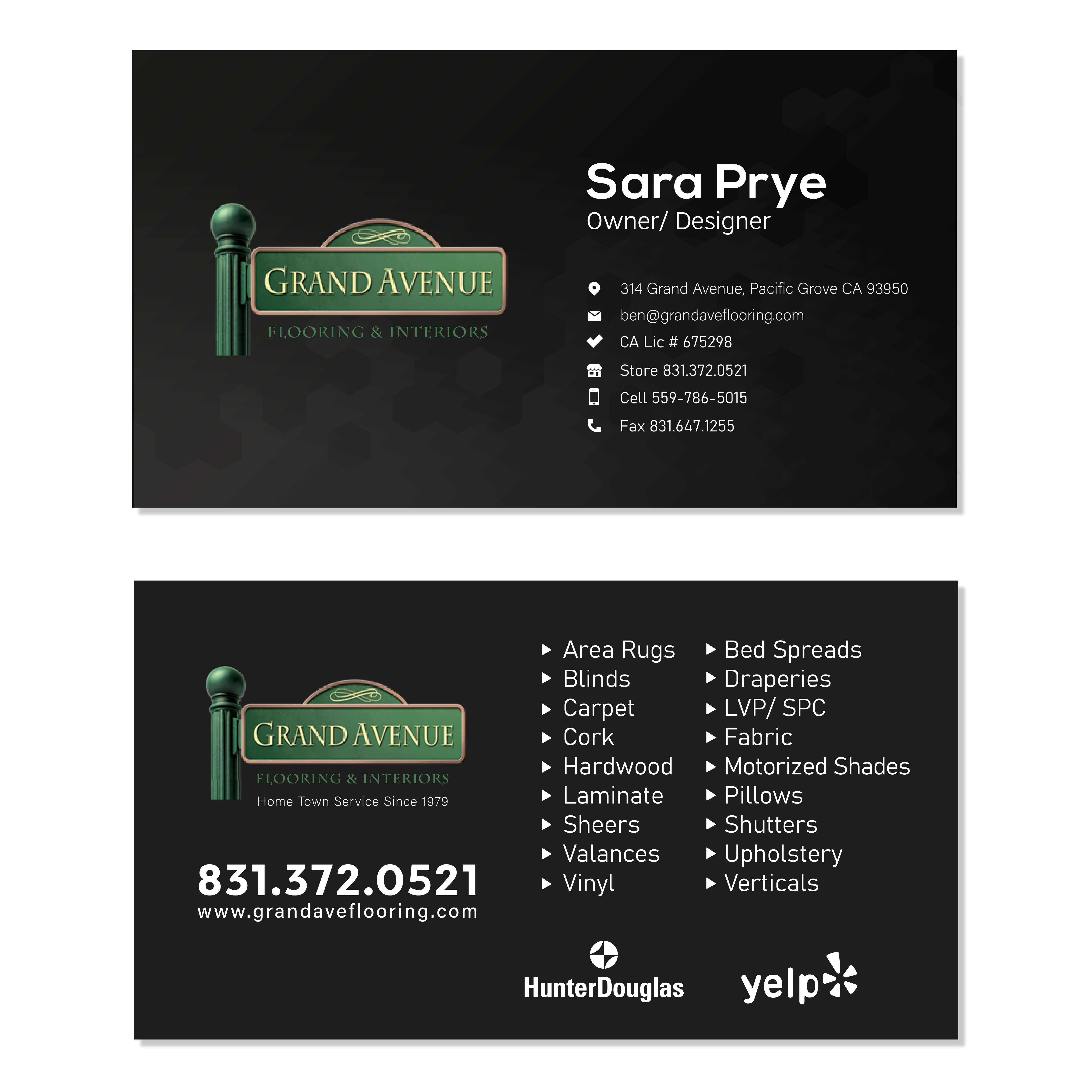 Business Card Design by davidsantacruz7 for Grand Avenue Flooring & Interiors | Design #28657947