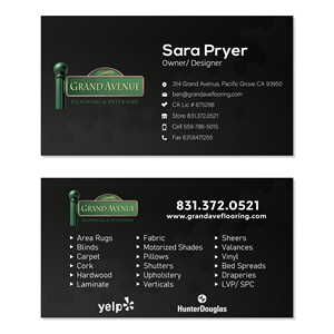Business Card Design by davidsantacruz7 for Grand Avenue Flooring & Interiors | Design: #28658744