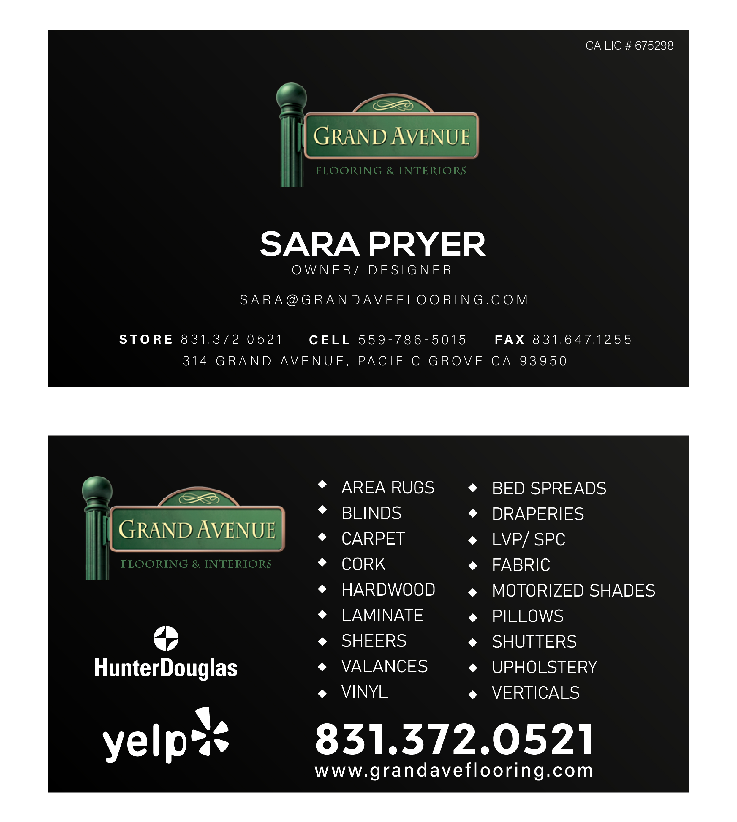 Business Card Design by davidsantacruz7 for Grand Avenue Flooring & Interiors | Design #28663939