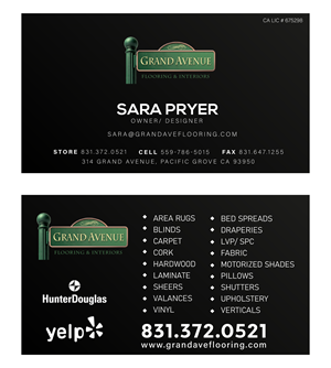 Business Card Design by davidsantacruz7 for Grand Avenue Flooring & Interiors | Design: #28663939