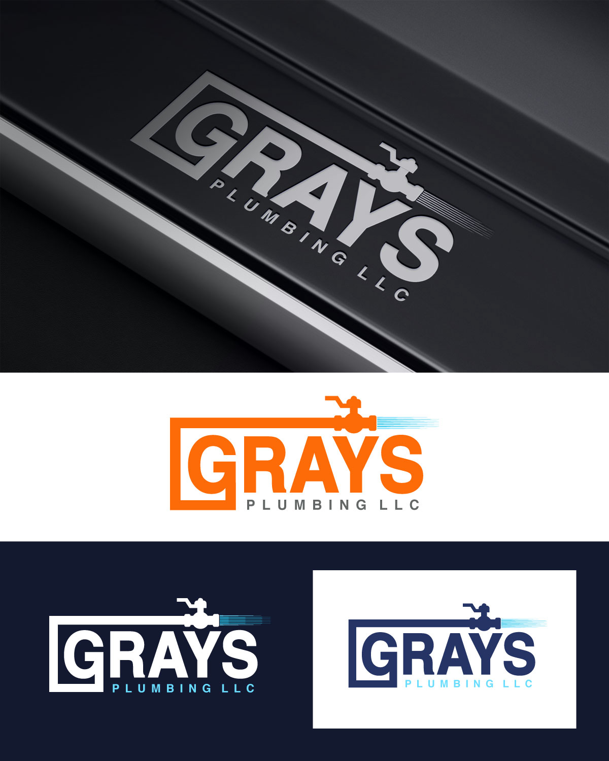 Logo Design by CreativeFeather for Grays Plumbing LLC  | Design #28671504