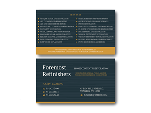 Business Card Design by dhamkith for Foremost Refinishers | Design: #28664800