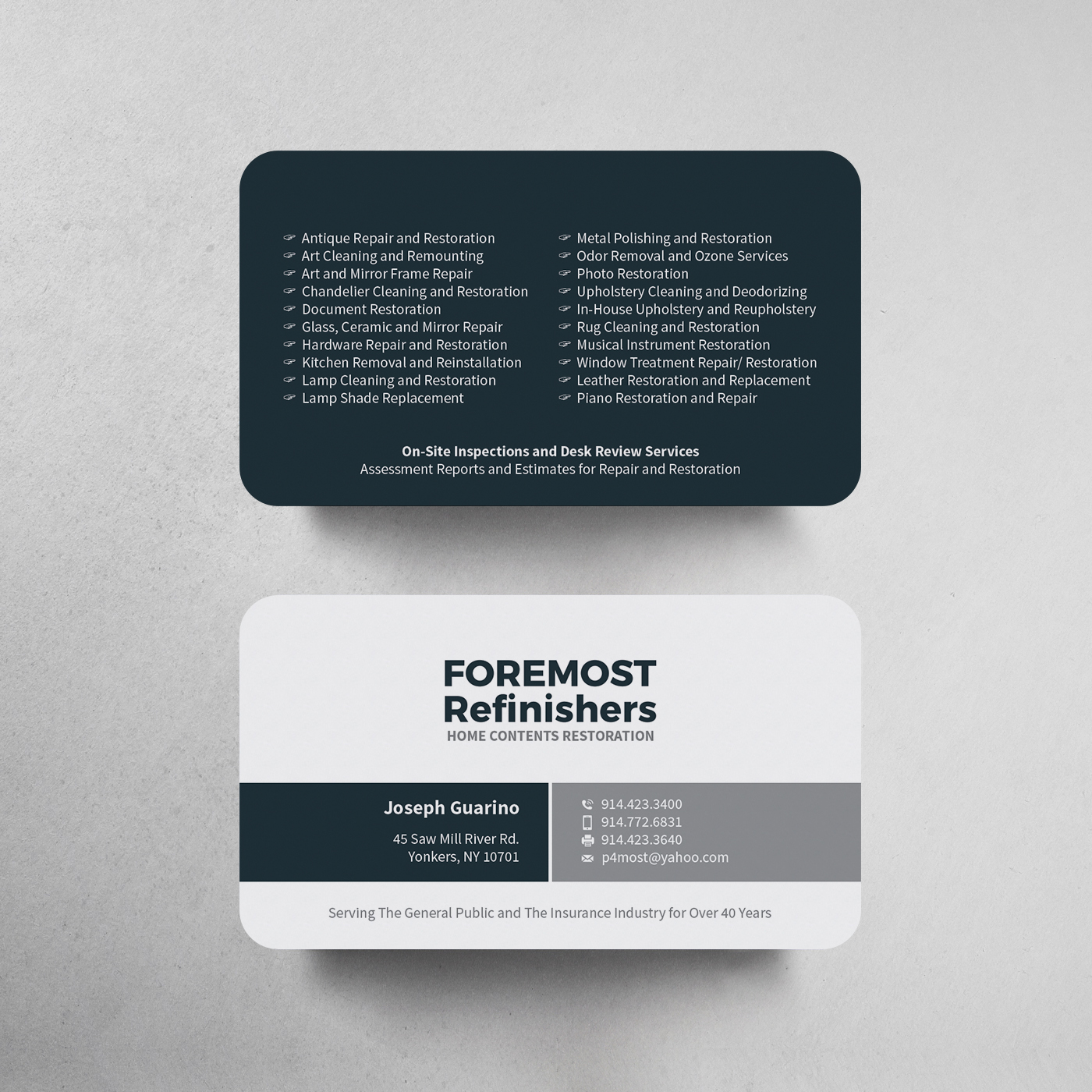 Visitenkarten-Design von OxonoArt für Foremost Refinishers | Design #28680241