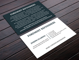 Design de Carte de Visite par Tripti Ranjan Gain pour Foremost Refinishers | Design : #28660659