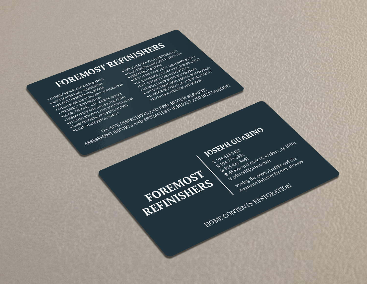 Design de Carte de Visite par Tripti Ranjan Gain pour Foremost Refinishers | Design #28660664