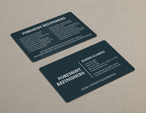 Design de Carte de Visite par Tripti Ranjan Gain pour Foremost Refinishers | Design : #28660664