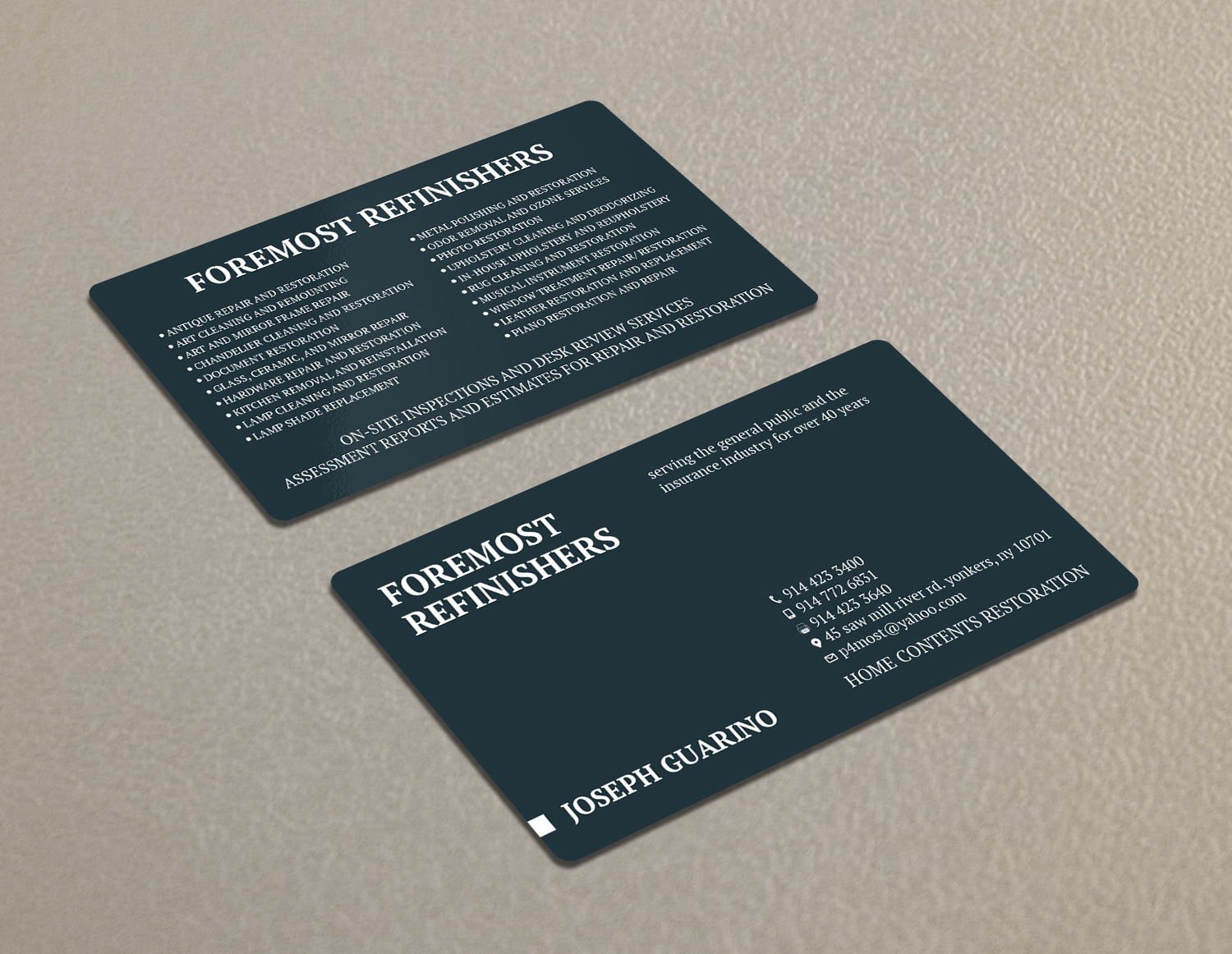 Design de Carte de Visite par Tripti Ranjan Gain pour Foremost Refinishers | Design #28660666