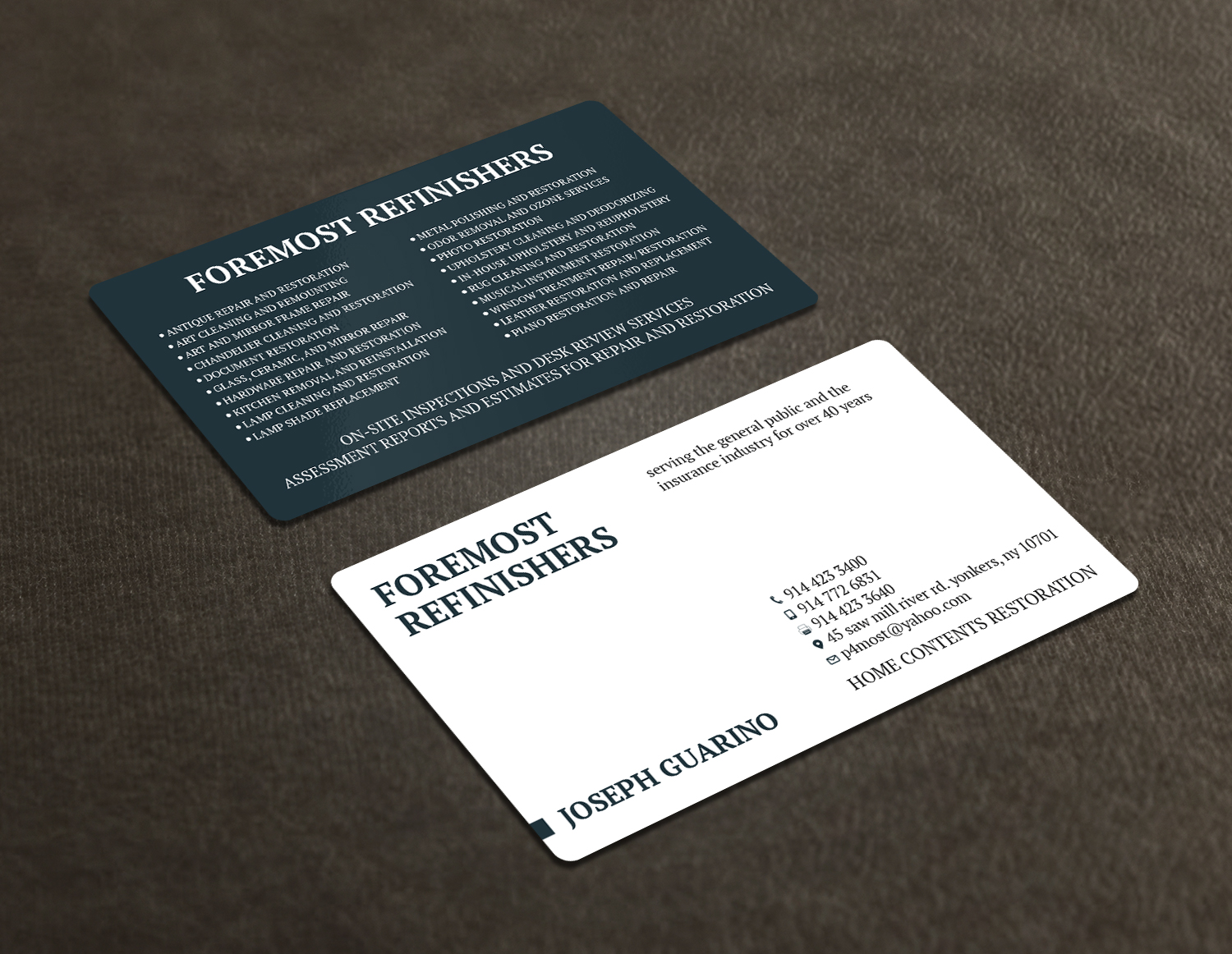 Design de Carte de Visite par Tripti Ranjan Gain pour Foremost Refinishers | Design #28660667