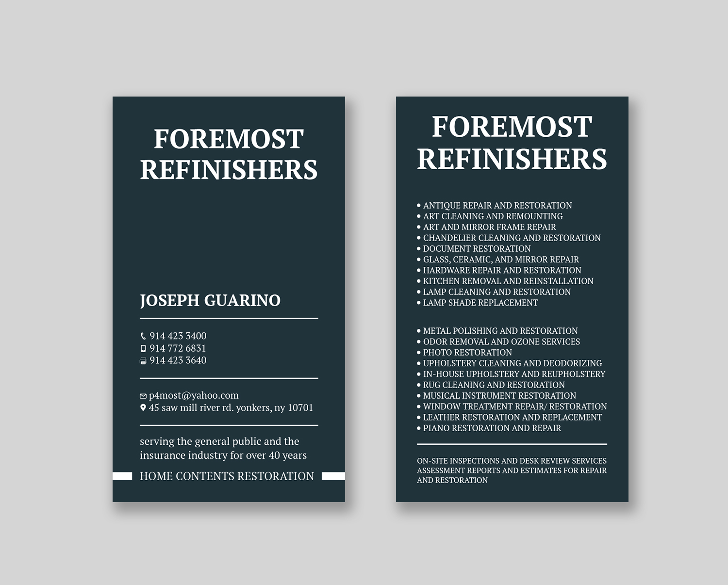 Business Card Design by Tripti Ranjan Gain for Foremost Refinishers | Design #28663302