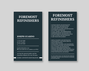 Business Card Design by Tripti Ranjan Gain for Foremost Refinishers | Design: #28663302