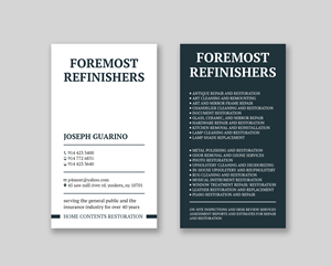 Business Card Design by Tripti Ranjan Gain for Foremost Refinishers | Design: #28663303