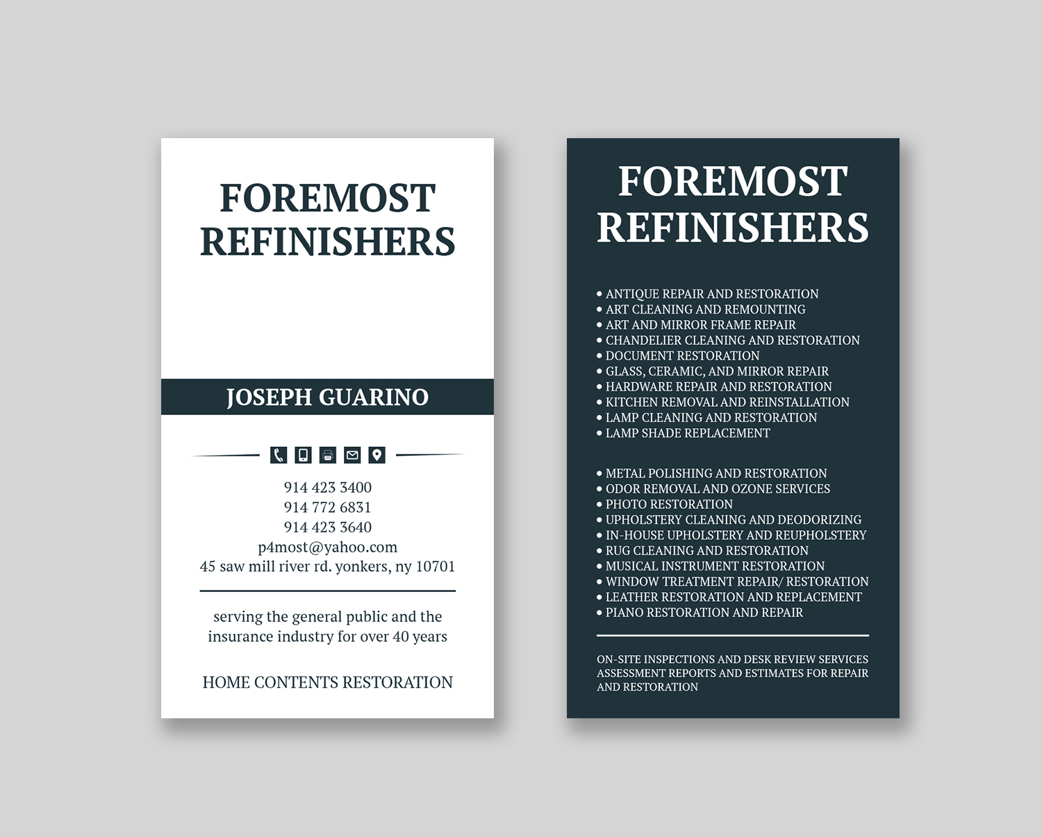 Business Card Design by Tripti Ranjan Gain for Foremost Refinishers | Design #28663304