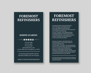 Business Card Design by Tripti Ranjan Gain for Foremost Refinishers | Design: #28663305