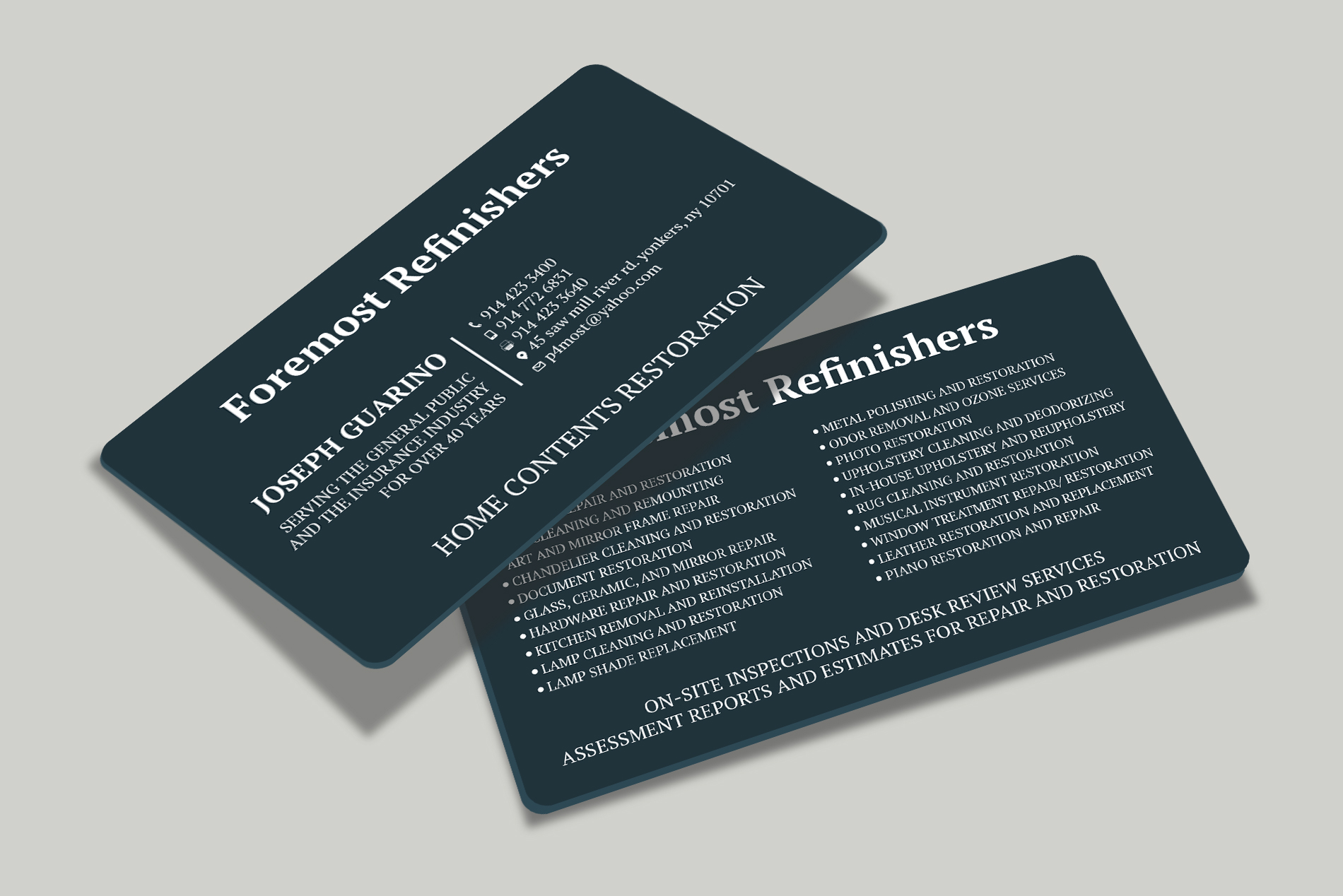 Design de Carte de Visite par Tripti Ranjan Gain pour Foremost Refinishers | Design #28665888