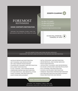 Design de Carte de Visite par #hashtag_DEsigN pour Foremost Refinishers | Design : #28664706