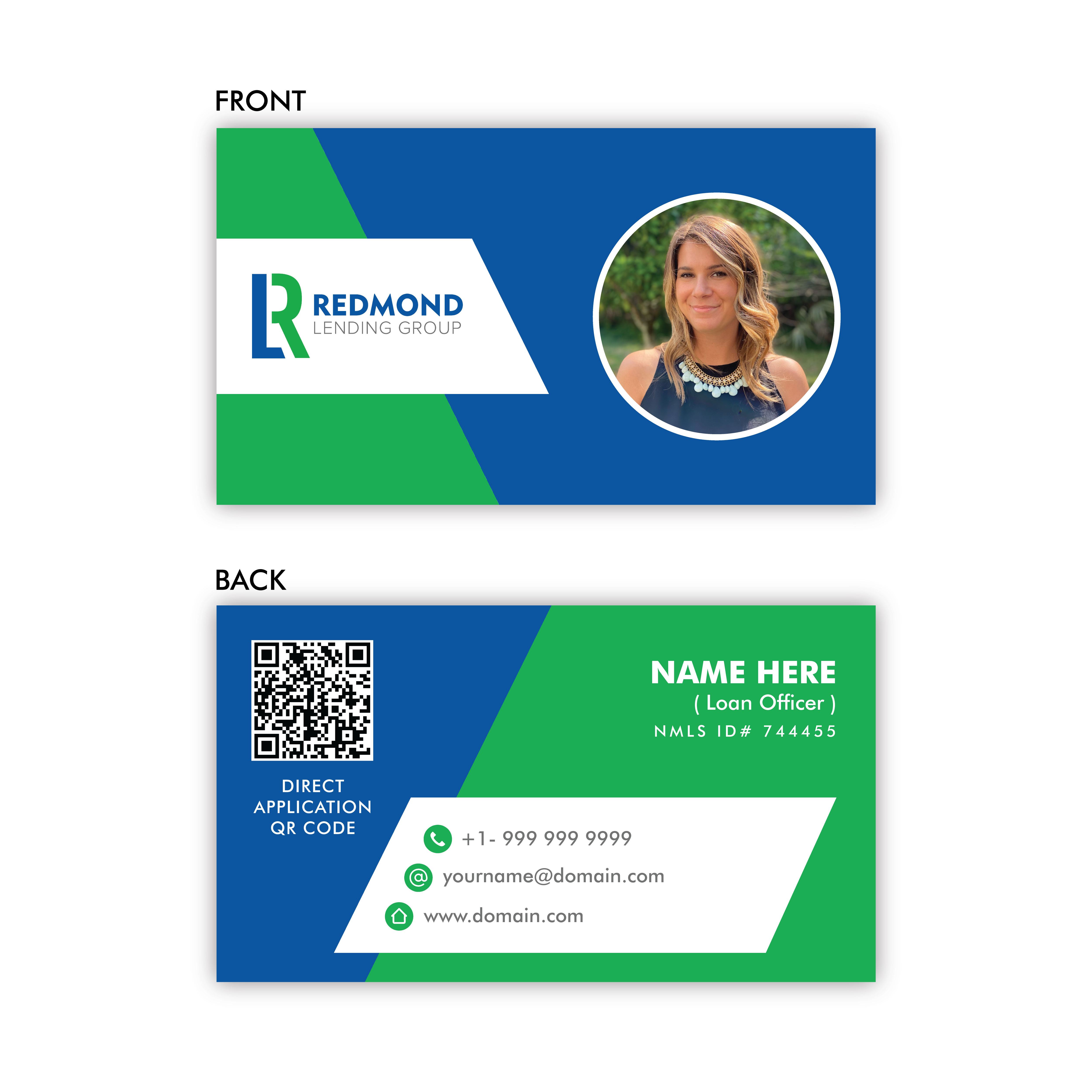 Visitenkarten-Design von Pratik Mevada für Redmond Lending Group | Design #28661899