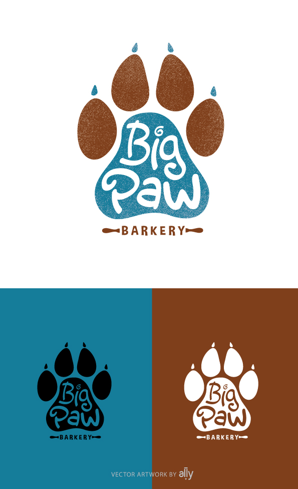 Logo Design by ally designs for Big Paw Barkery | Design #28670661