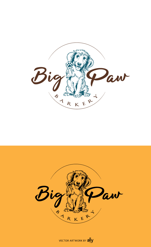 Logo Design by ally designs for Big Paw Barkery | Design #28670662