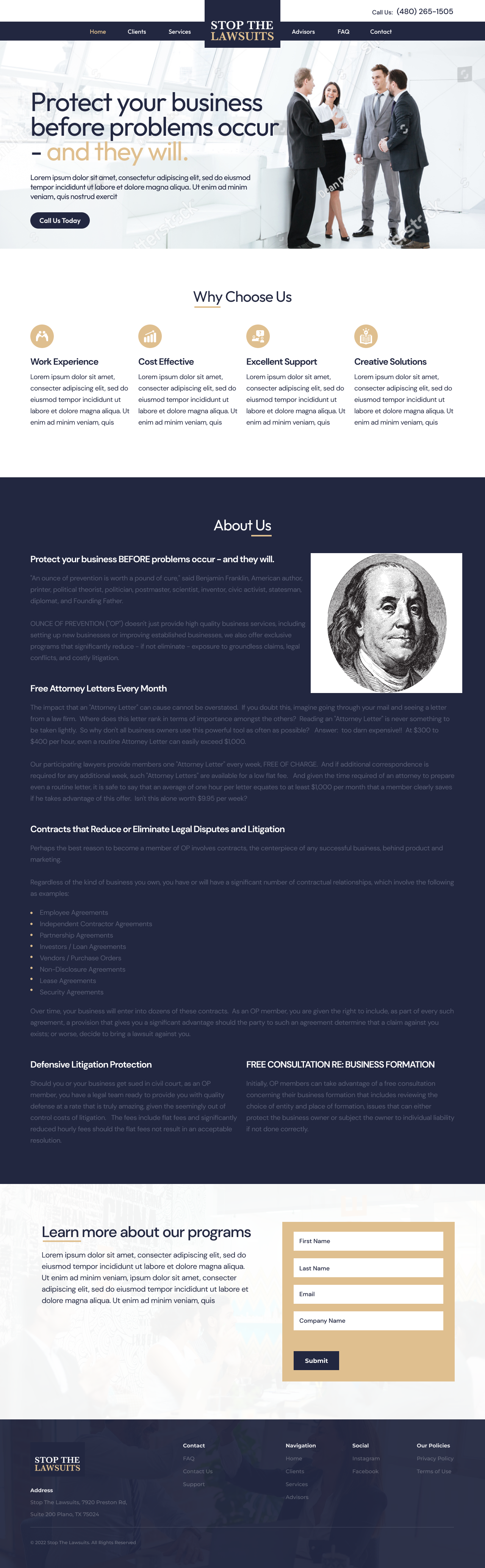 Web Design by Ash  for Stop the Lawsuits | Design #28731364