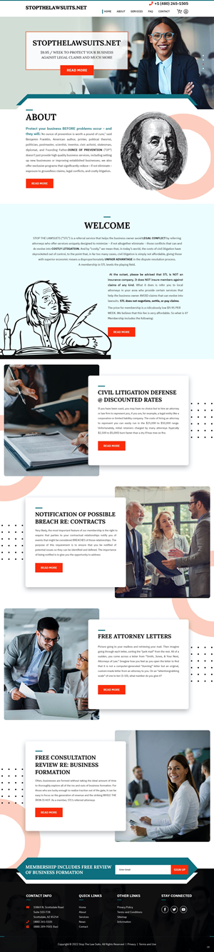 Web Design par pb pour Stop the Lawsuits | Design : #28683717