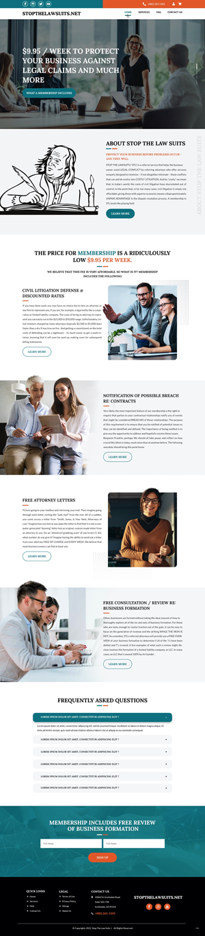 Web Design par pb pour Stop the Lawsuits | Design : #28683718