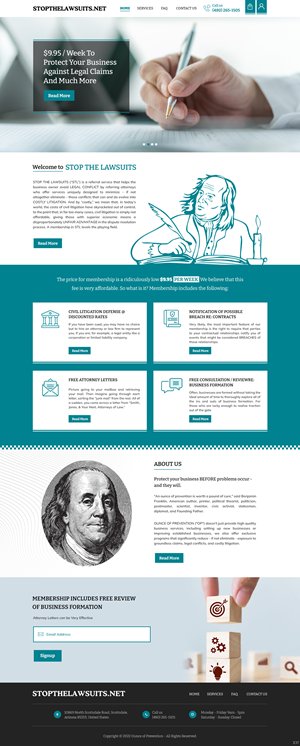 Web Design par pb pour Stop the Lawsuits | Design : #28683724