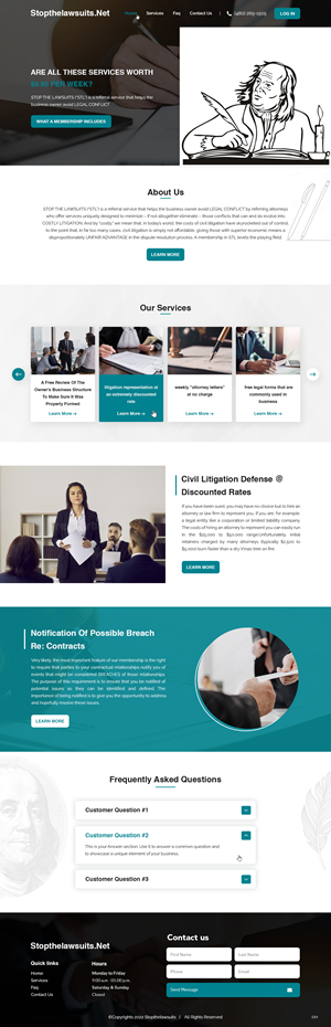 Web Design par pb pour Stop the Lawsuits | Design : #28683726